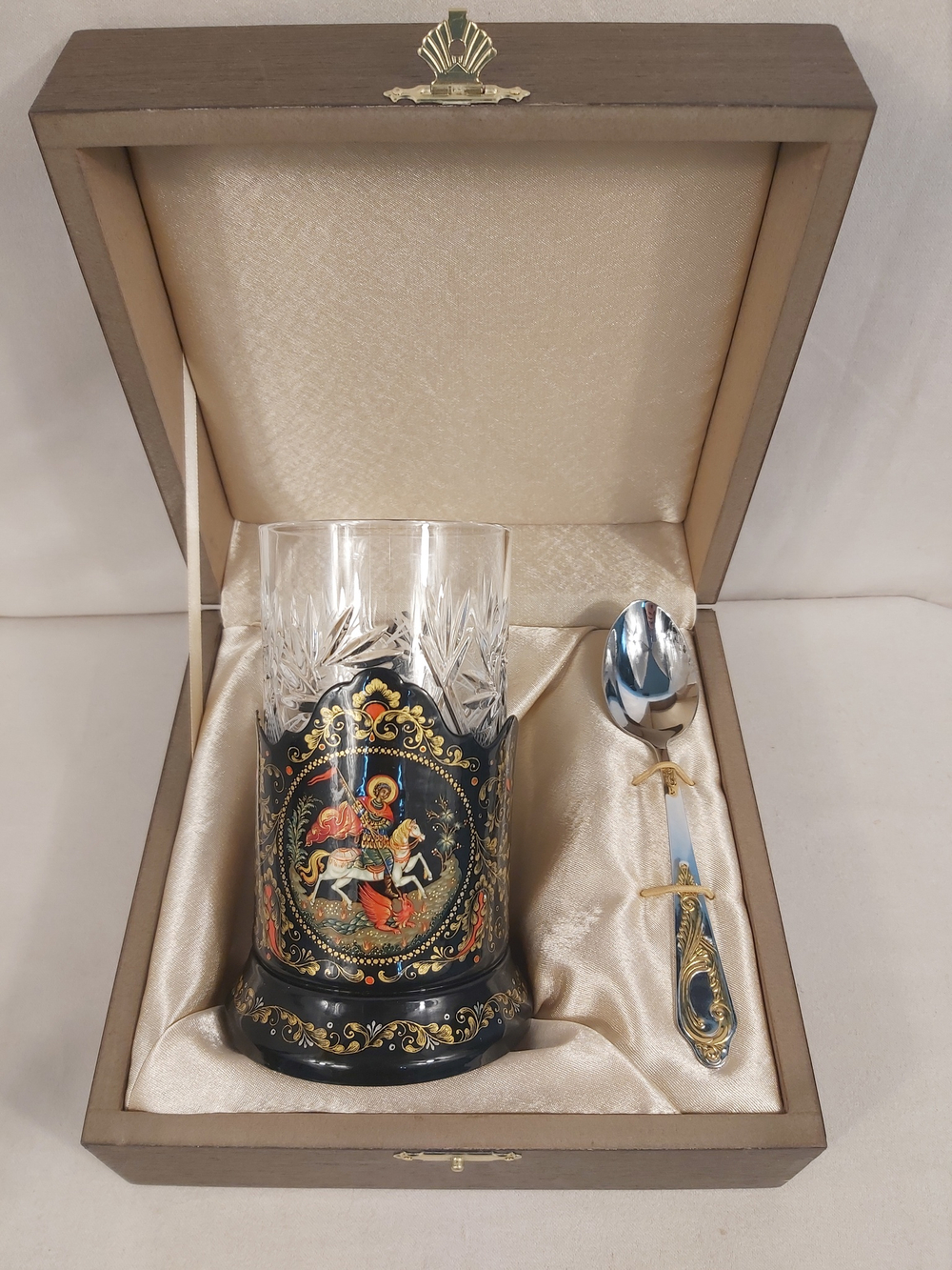 Чайный набор "Георгий Победоносец" (Ручная роспись Палех)