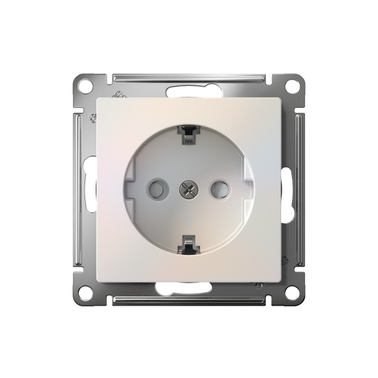 Розетка AtlasDesign 16А с заземл. защ. шторки быстрозажим. клем. механизм жемчуж. SE ATN000445S