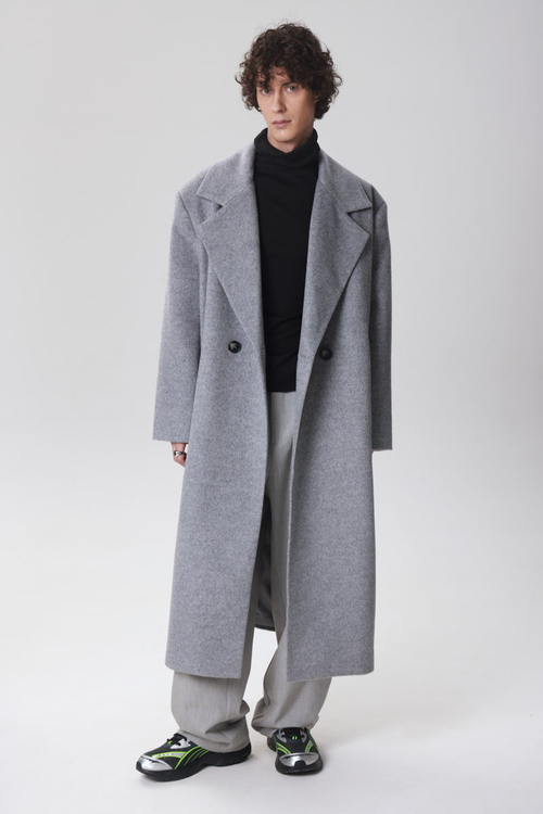 Свитер-водолазка мужская, серый меланж