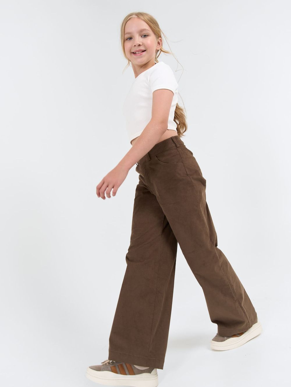 Брюки палаццо вельветовые "Трюфель" 7+