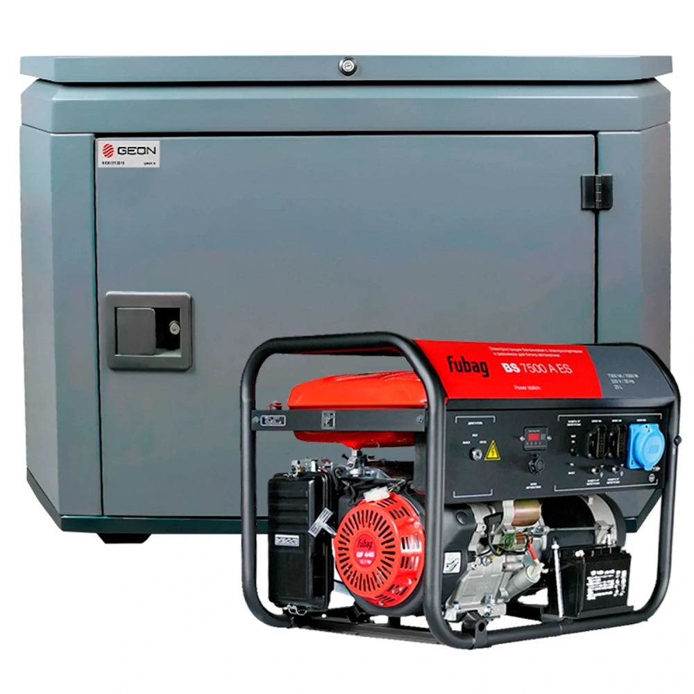 Бензиновый генератор FUBAG BS 7500 A ES с кожухом Geon 1400SS RAL 7024