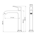 Смеситель для раковины высокий WONZON & WOGHAND FLEX, Хром (WW-88019072-CR)