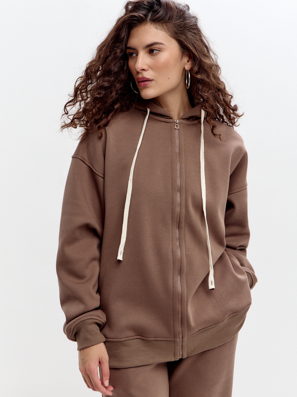 Коричневая утепленная толстовка Otto