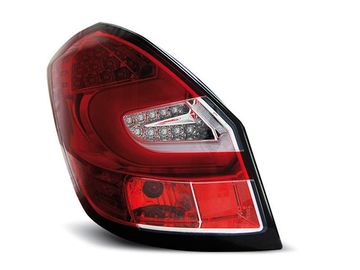 Задние фонари Skoda Fabia 2 red white led bar