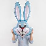 Шар (35''/89 см) Фигура, Заяц, Голубой, 1 шт.