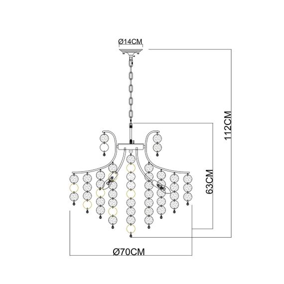 Подвесная люстра Arte Lamp Pipirima A4089LM-8AB