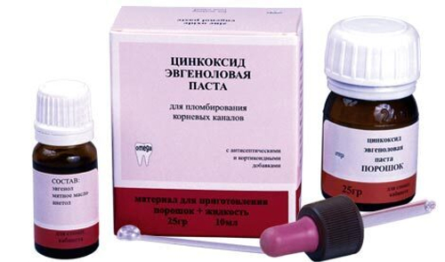 Цинкоксид-эвгеноловая паста (25г+10мл) пломб.каналов