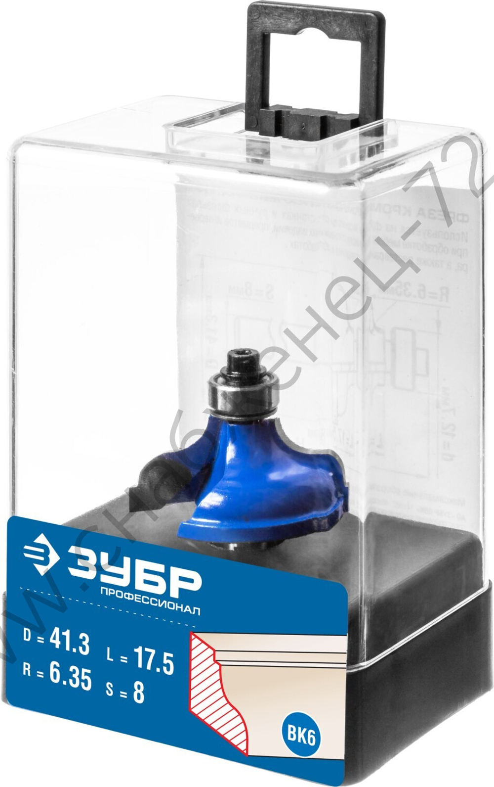 ЗУБР 41,3x18мм, радиус 6.3мм, фреза кромочная калевочная №5