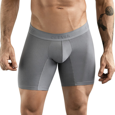 Мужские трусы боксеры серые удлиненные Clever CARIBBEAN LONG BOXER 088612