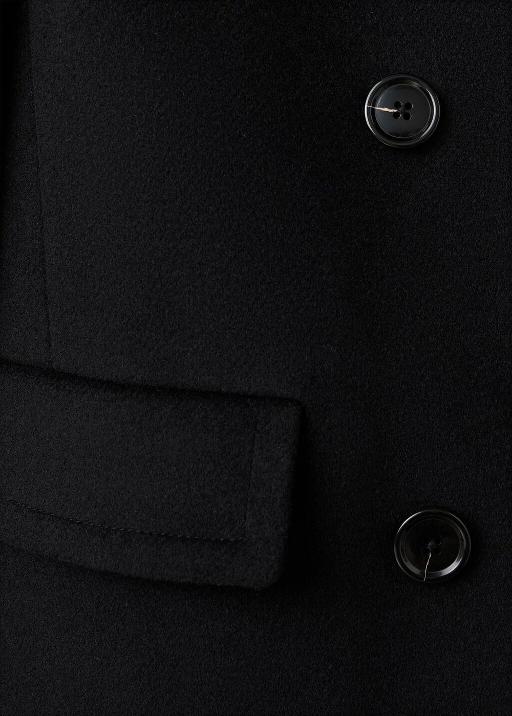 Двубортное пальто с шерстью