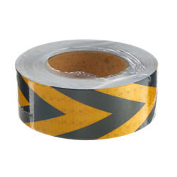 Светоотражающая лента жёлто-чёрная (стрелка) 50 мм х 25 м