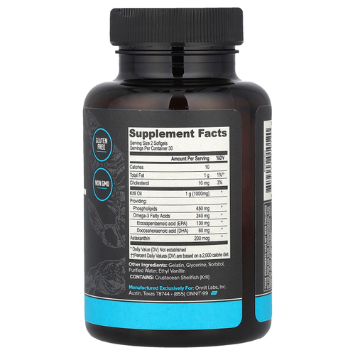 Onnit, масло криля, незаменимые жирные кислоты, 60 мягких капсул