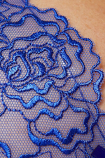 Бюстгальтер Pamela с мягкими сетчатыми чашками с вышивкой (Размер: 95F) (Цвет: синий)