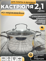 Кастрюля 2,1л нерж сталь капс дно  НМ 51116