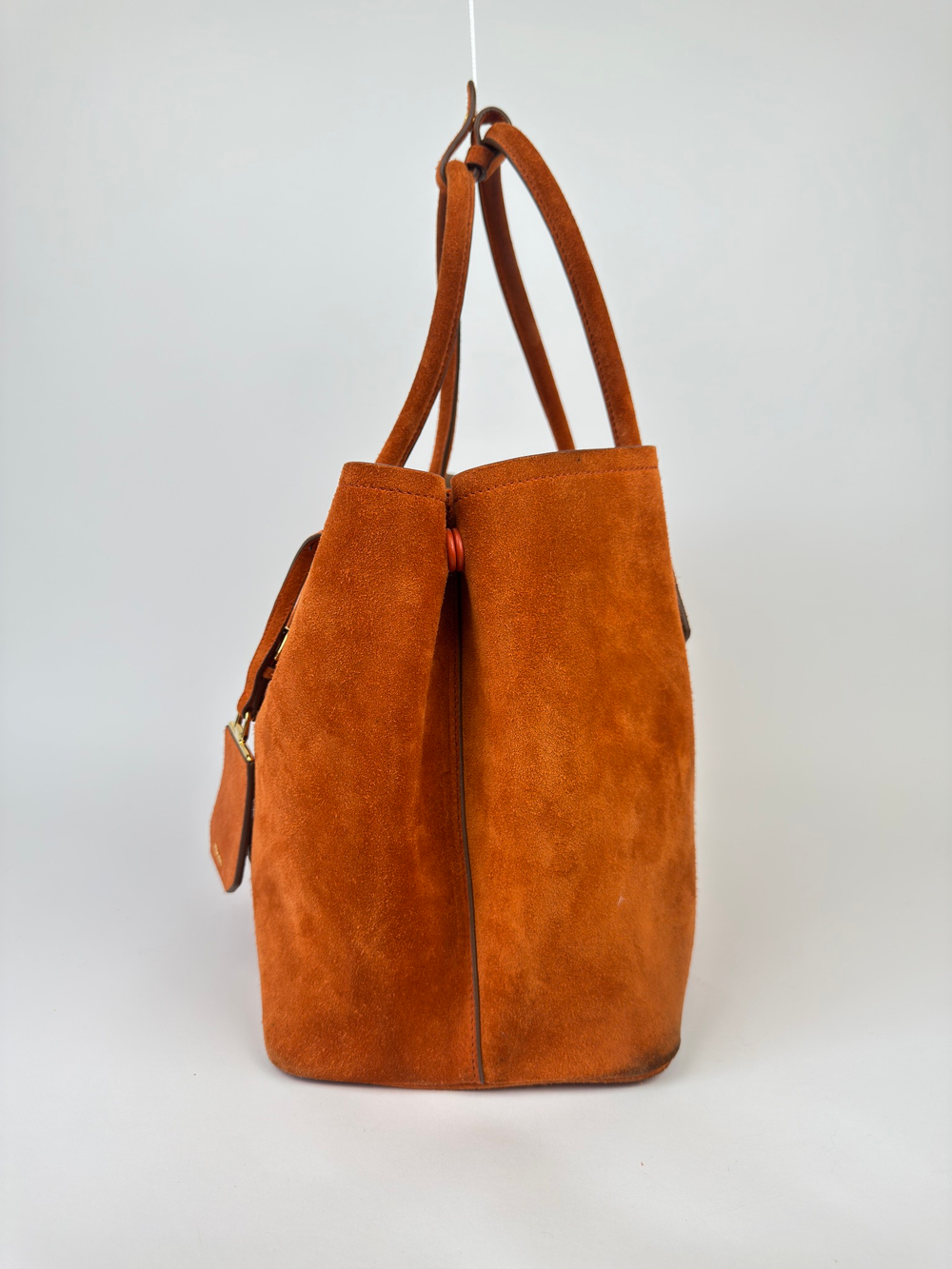 Сумка Prada Orange Suede Medium Double Handle Tote