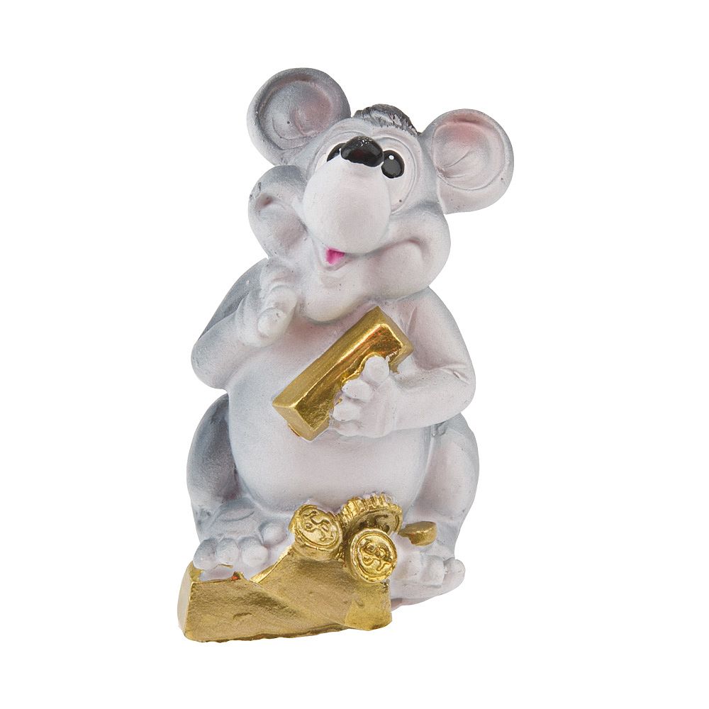 Фигурка декоративная "Крыс богач" 4*4*6см. (2вида) (min8) (транспортная упаковка)