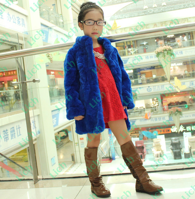 Шуба детская однотонная прямого силуэта