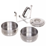 Контейнер для продуктов металлический 13,5*11см 2 уровня, круглый