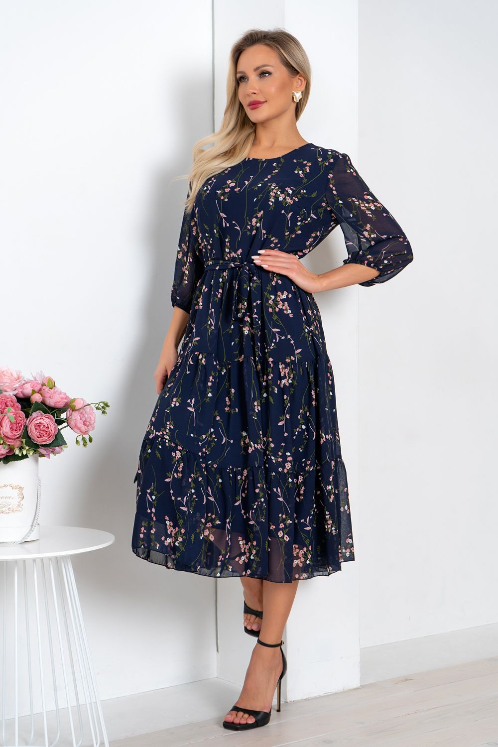 Платье Хелен (темно-синий) Р11-1075/4 Nikol