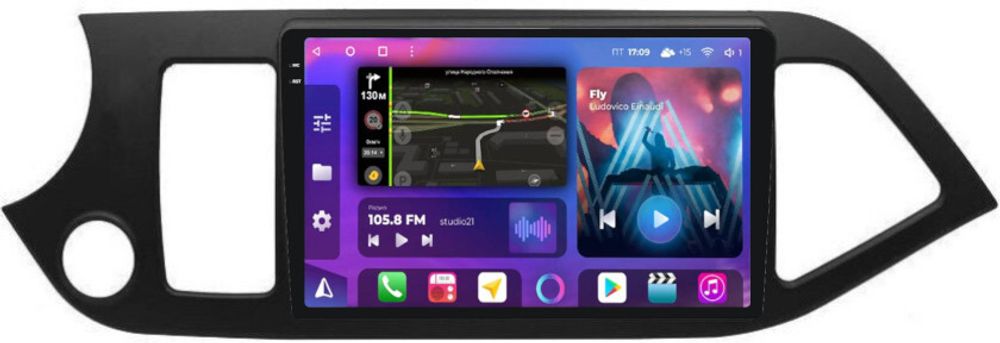Магнитола для KIA Picanto 2011-2016 - FarCar XXL217M QLED+2K, Android 12, ТОП процессор, 8Гб+256Гб, CarPlay, 4G SIM-слот