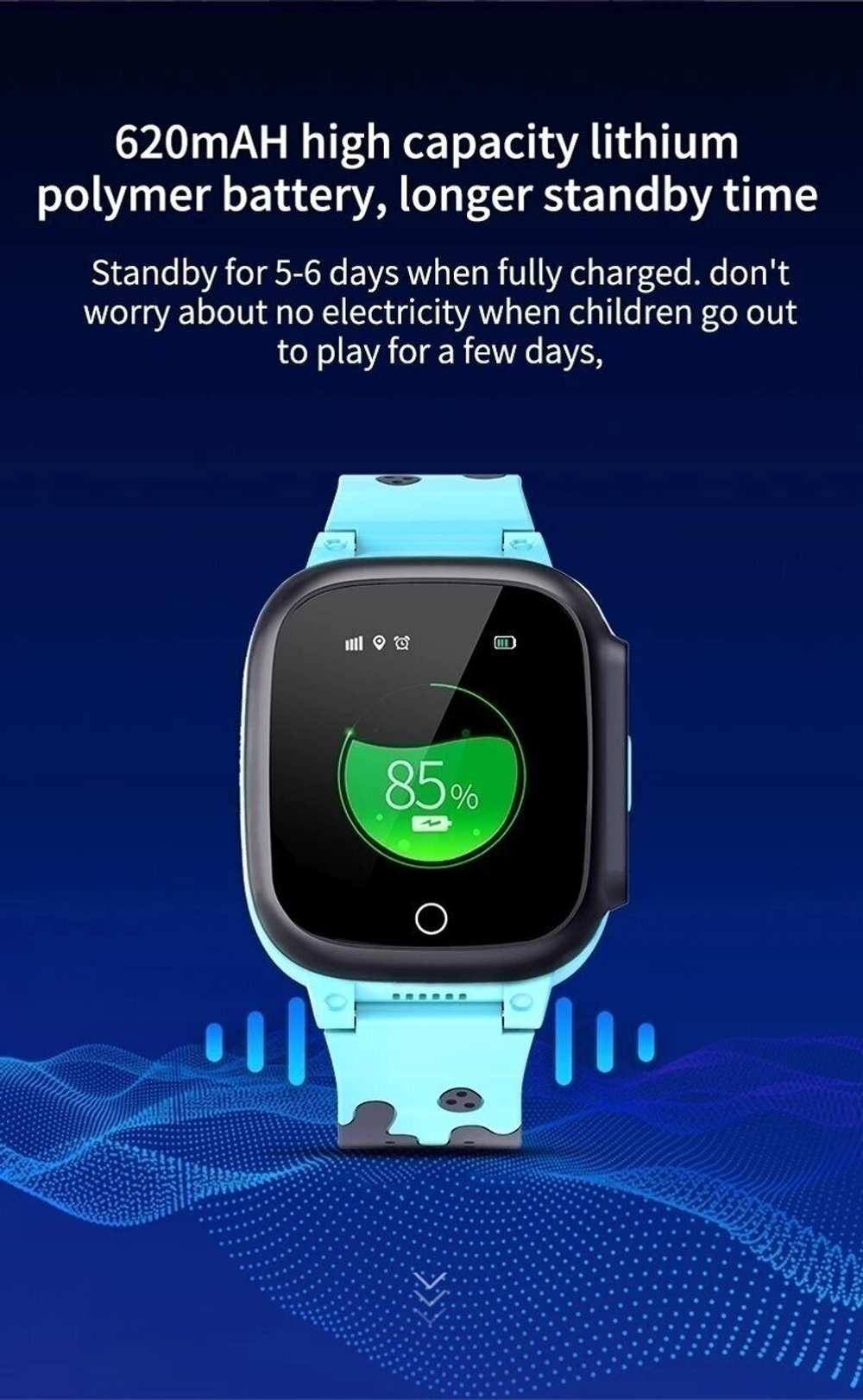 Детские умные часы Smart Baby Watch LT-25 4G Wi-Fi, голубой