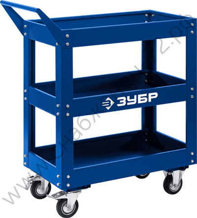 ЗУБР 820 х 405 х 955 мм, инструментальная тележка с 3 полками, Профессионал (38913)