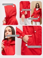 Ветровка с капюшоном удлиненная