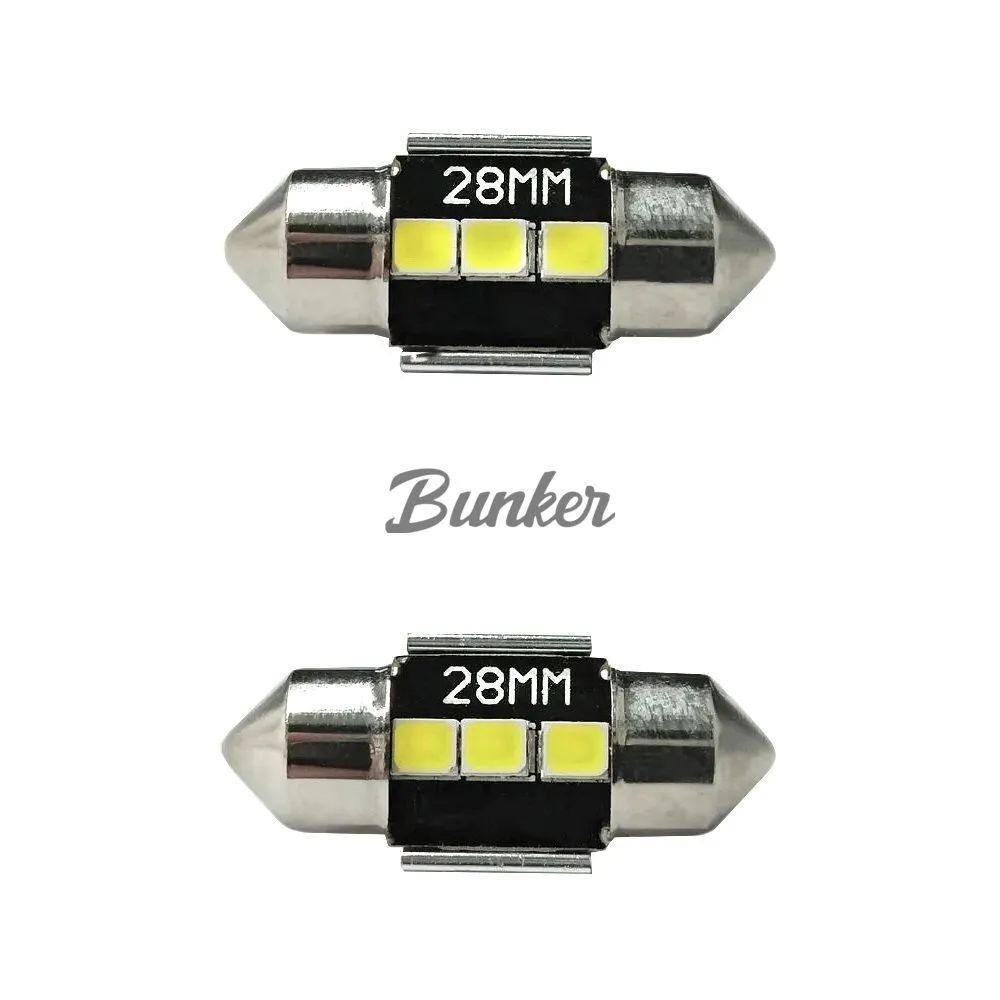 Светодиодная автомобильная LED лампа TaKiMi SJ-2835-3SMD 28mm,Белый,Не полярная,12V