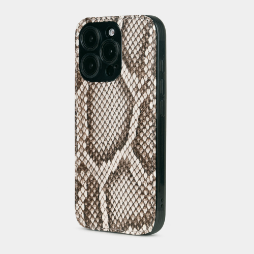 Чехол-накладка для iPhone 16 Pro Max из кожи питона, цвета натур