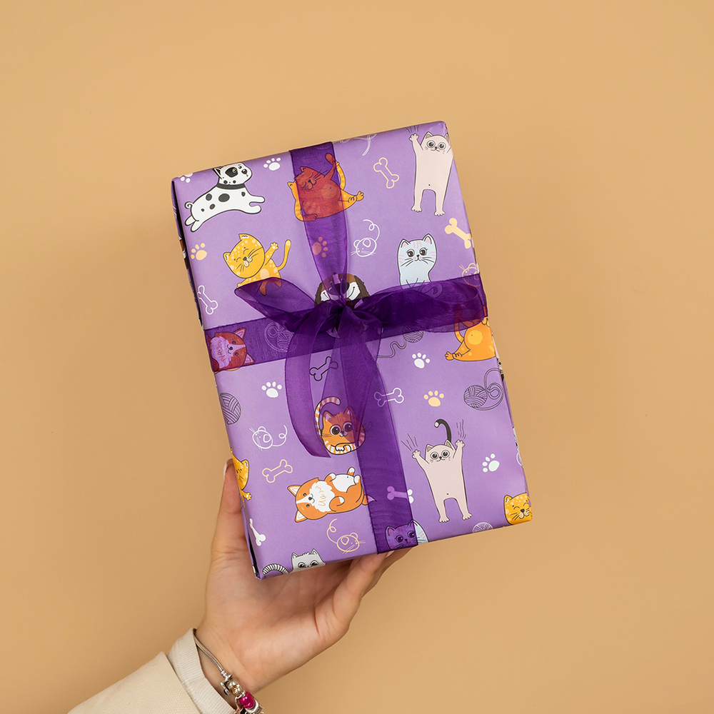 Упаковочная бумага «Кошечки и Собачки» 0,7×1 м, 80 г/м²