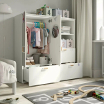 Книжный шкаф - IKEA SMÅSTAD / PLATSA /SMАSTAD / СМОСТАД/ ПЛАТСА ИКЕА, 123х120 см, белый/черный