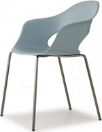 Кресло пластиковое Scab Design Lady B, черный глянцевый никель, голубой