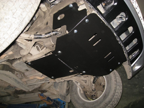 Защита ALFeco радиатора, картера двигателя и акпп для MB W163 ML 320 1997-2005, V-3,2, 3 части (сталь 2 мм) арт.ALF3608st