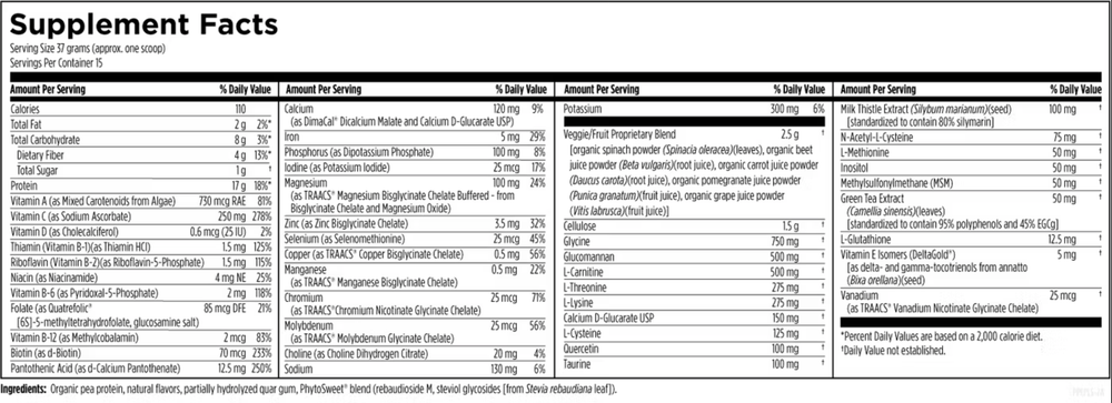 Designs For Health - Plant Protein Cleanse Plus Berry Vanilla powder 555 gr
