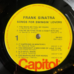 Винтажная виниловая пластинка LP Frank Sinatra Songs For Swingin Lovers (USA 1977)