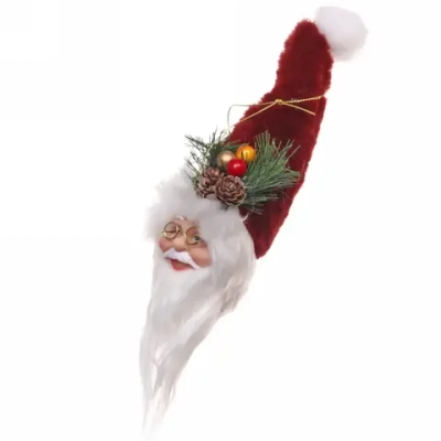 Украшение на бутылку «Дед Мороз», красный колпачок с хвоей