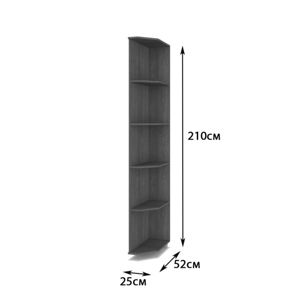 Стеллаж угловой "Ева" Е65 (Ясень шимо темный), ЛДСП, MODERN