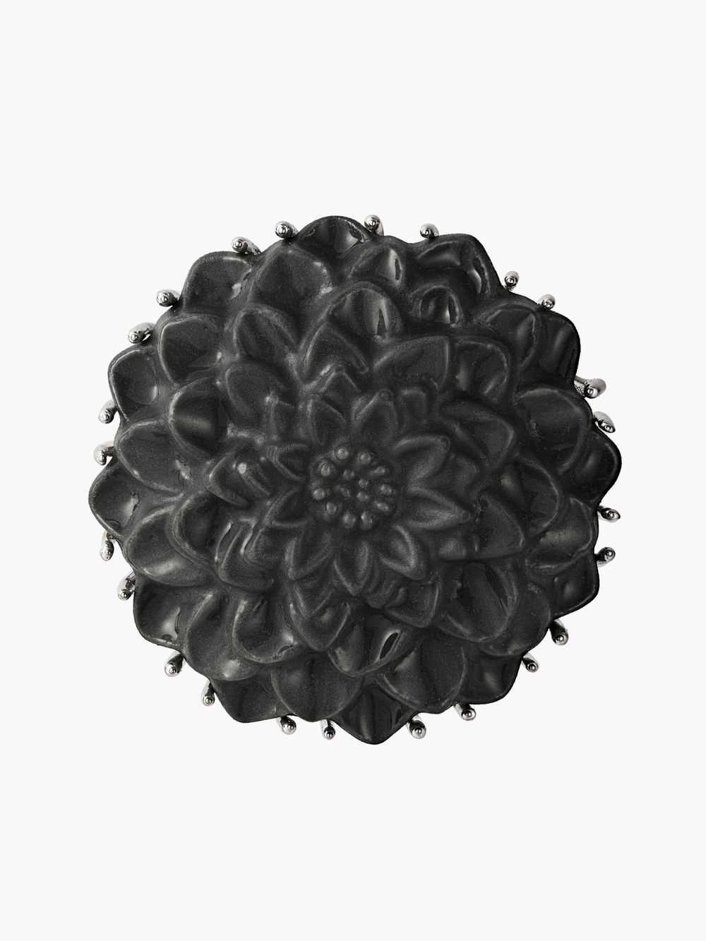 Кольцо Георгин XL, серый фарфор