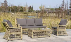 "Гранд Латте" стол журнальный из искусственного ротанга, цвет соломенный