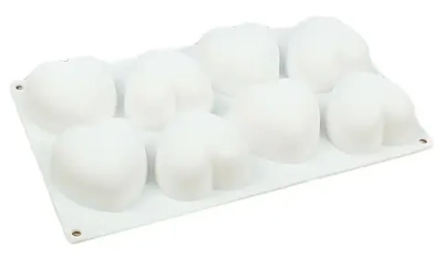 Форма KONFINETTA «Сердце», 29х17х2 см, 8 ячеек, силикон, цвет белый