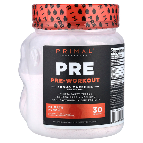 PrePrimal, Pre-Workout, Primate Punch, 453 г (15,98 унции)