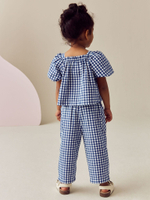 Блуза и брюки в комплекте для девочки Next E29-031, Темно-синий, Белый