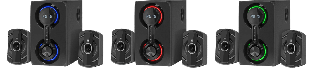 Колонки Defender Eclipse (2.1) - Black, 40Вт (2х10+20) RMS, 40Hz-20kHz, SD, USB, FM, MP3, LED