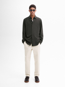 Massimo Dutti Рубашка из плотного 100% хлопка, цвет мха