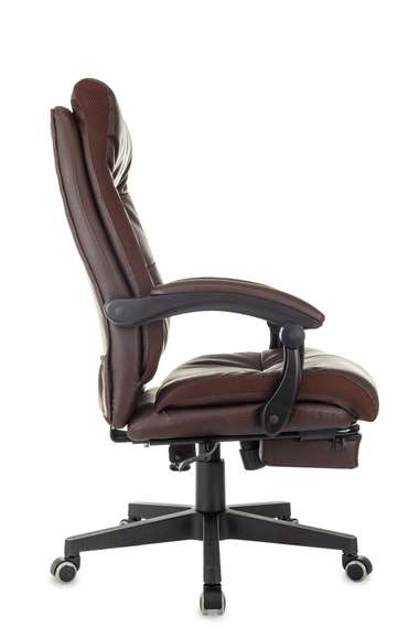 Кресло руководителя Бюрократ CH-824MSG-BF коричневый эко.кожа/ткань крестов. пластик подст.для ног