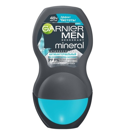 Garnier Men Дезодорант-антиперспирант ролик Эффект чистоты, 50 мл