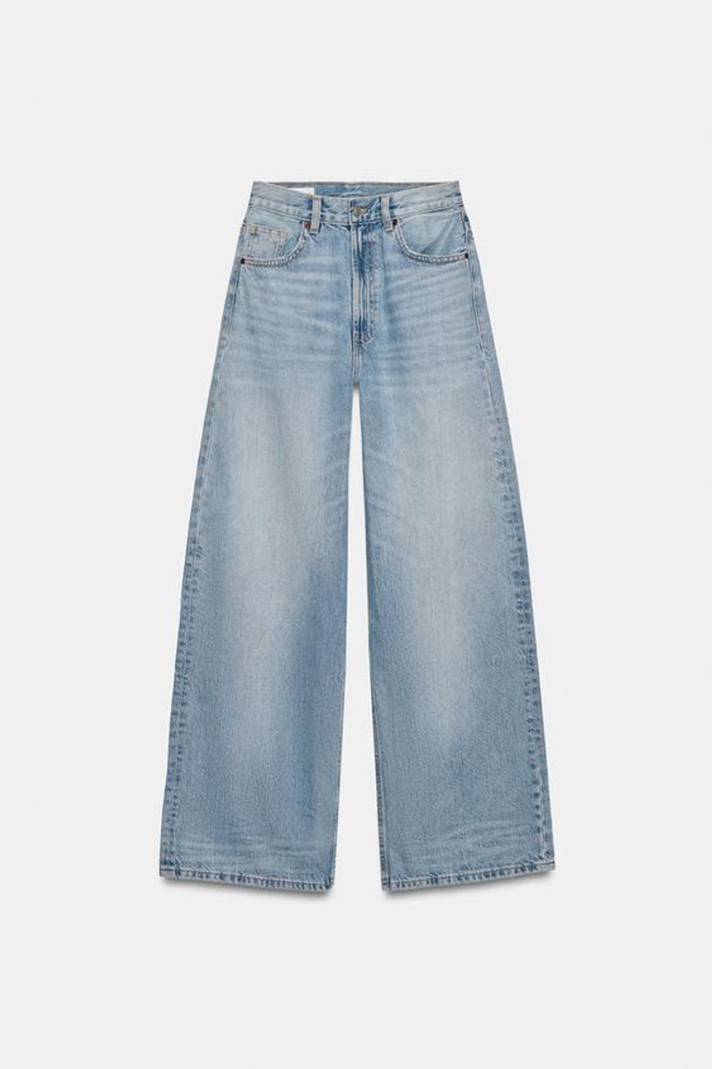 ZARA ДЖИНСЫ TRF EXTRA WIDE LEG С ВЫСОКОЙ ПОСАДКОЙ, ПАСТЕЛЬНО-СИНИЙ