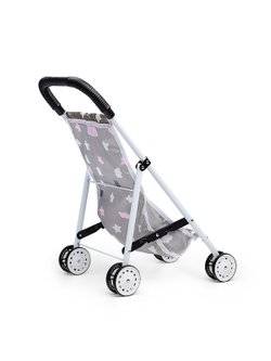 Коляска кукольная, складная, серая, с принтом (CS7632X)