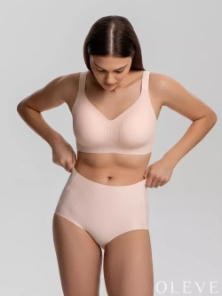 Бесшовные трусы в рубчик Plus size