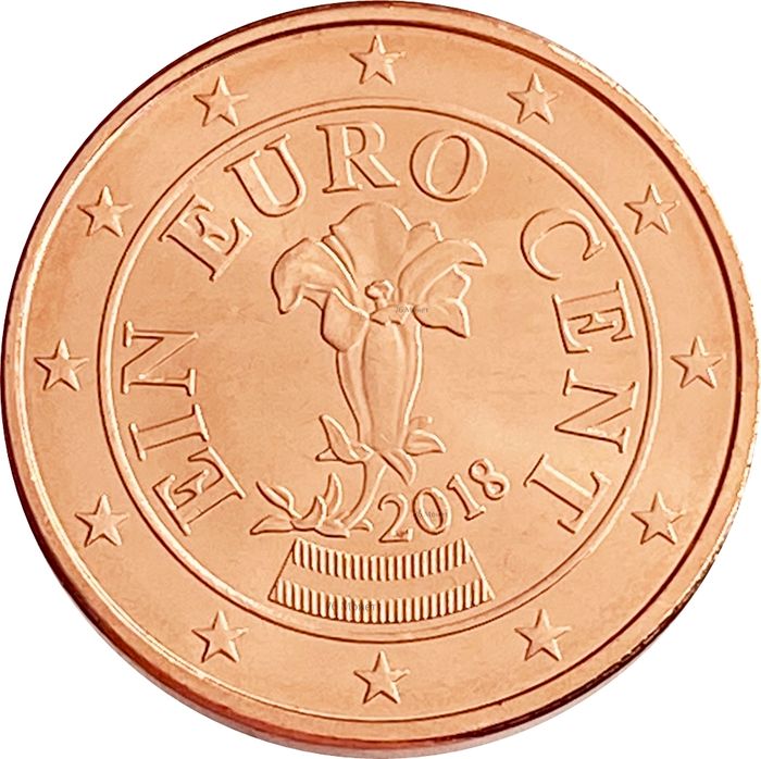 1 евроцент 2018 Австрия (1 euro cent)